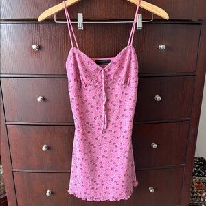 Urban Outfitters Pink Floral Spaghetti Strap Dress